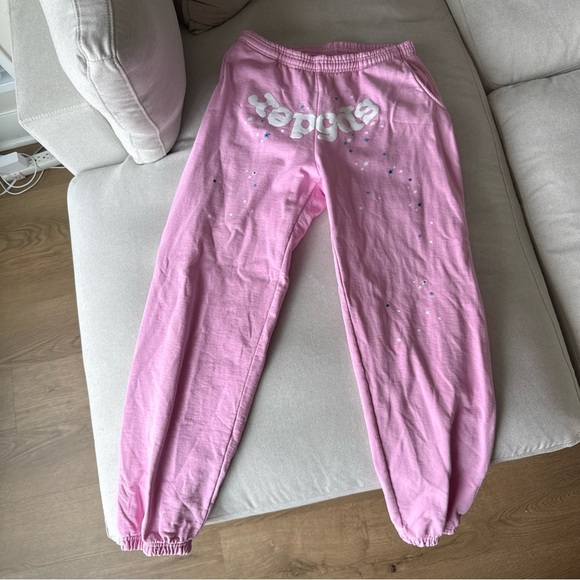 Kids Pink Sweatpants with White Logo